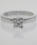 Four Prong Bevelled Band Diamond Engagement Ring