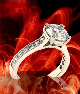 Classic Four Prong Setting with Side Stones Classic Four Prong Setting with Side Stones