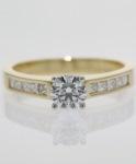 Four Claw Setting with Five Shoulder Princess Cut Diamonds