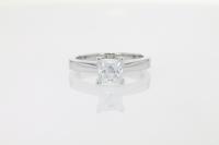 Narrow Banded Classic Princess Cut Diamond Engagement Ring