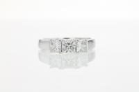 Three Stone Princess Cut Ring