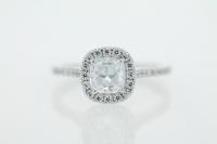 Narrow Banded Diamond Ring With Halo