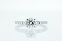 Four Prong Filigree Diamond Engagement Ring