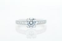 Pave Set Four Claw Diamond Engagement Ring