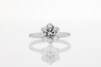 Six Prong Diamond Engagement Ring With Rounded Band