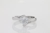 Four Prong Diagonally Set Diamond Engagement Ring