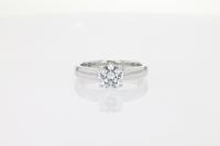 Four Prong Tapered Band Diamond Engagement Ring