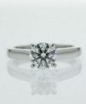 Four Prong Half Round Diamond Engagement Ring