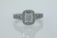 Split Band Diamond Engagement Ring With Halo